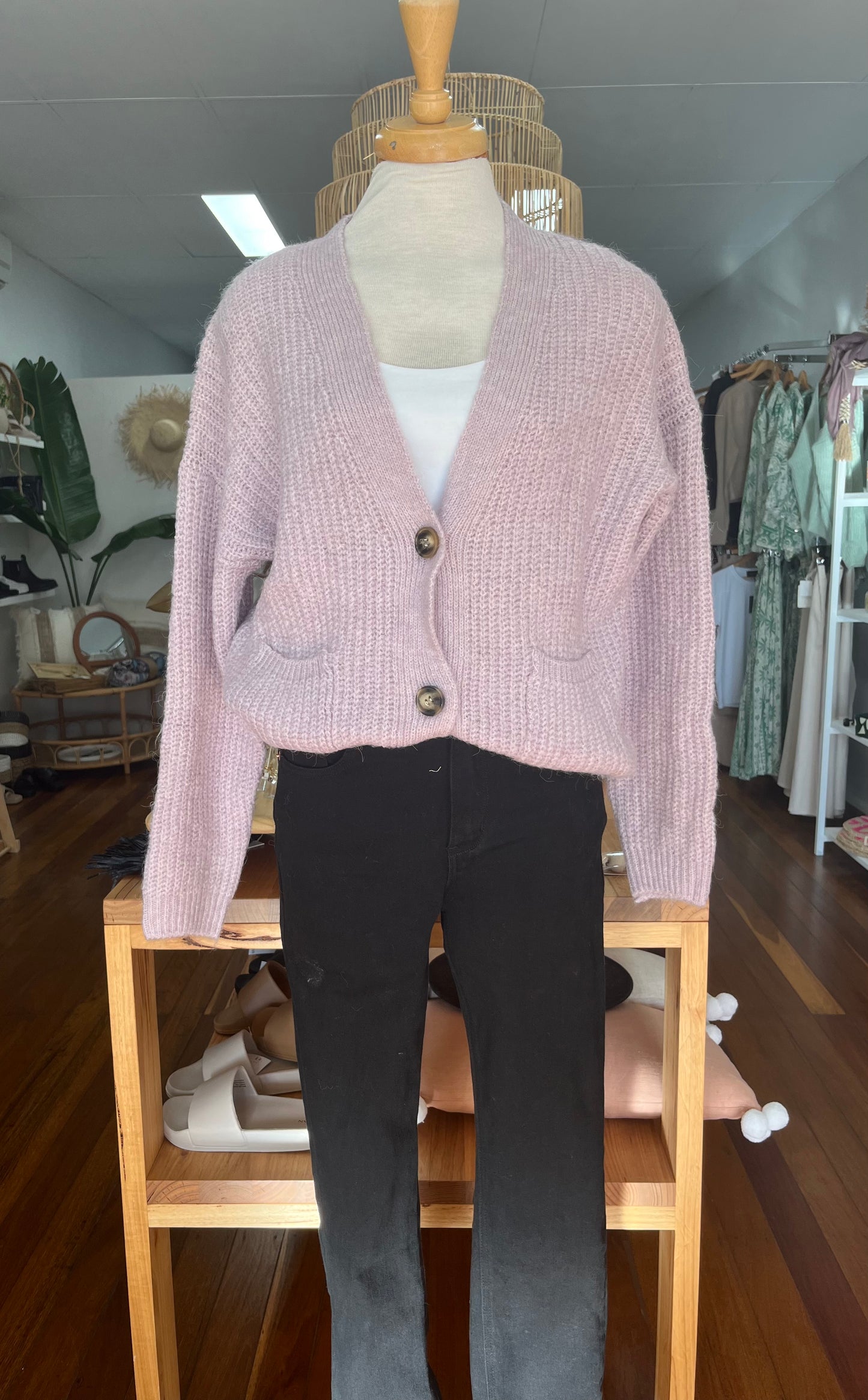 Tully Knit Cardigan-Lilac