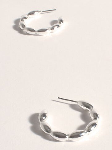 Oval Pods Earrings- Silver