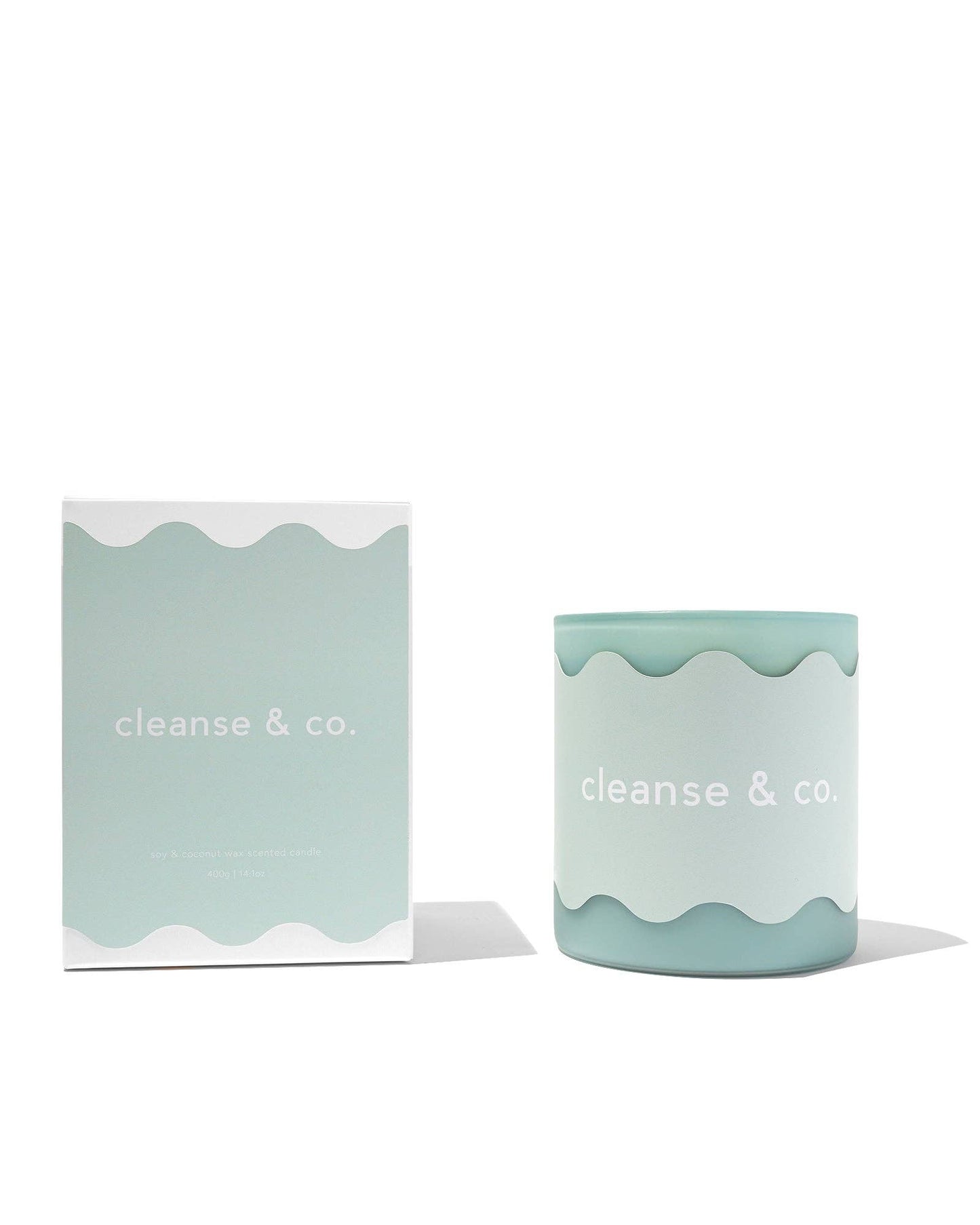 Wavy Candle - Aqua: Fresh linen