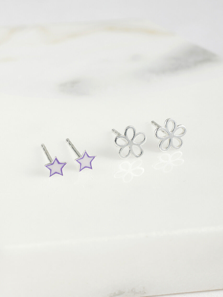 Zafino || Star Stud Set- Lilac