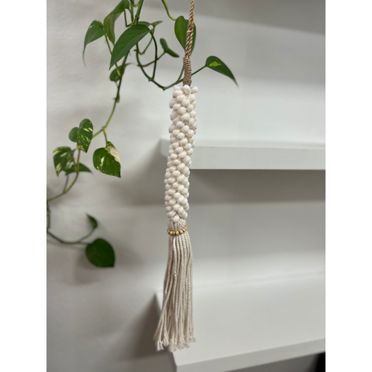 Shell + Tassel Hanging - Large White