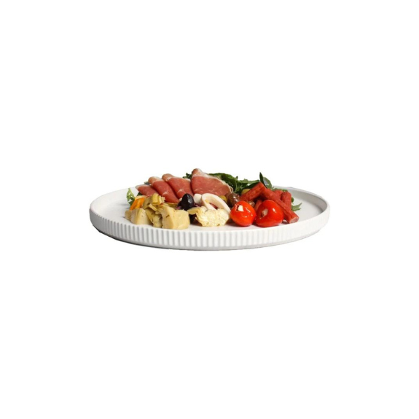 Gambia Round Platter-Matte White