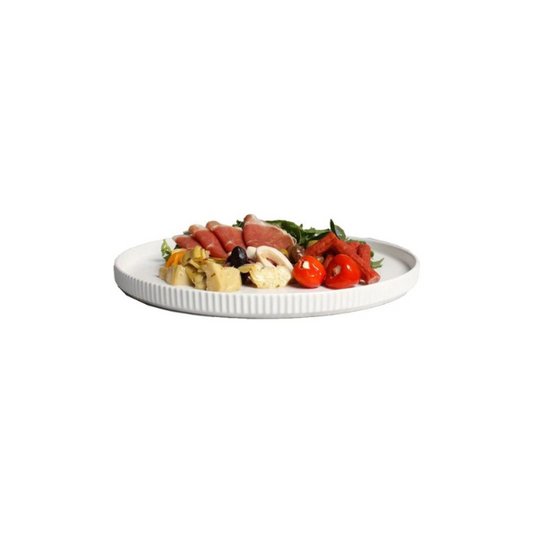 Gambia Round Platter-Matte White