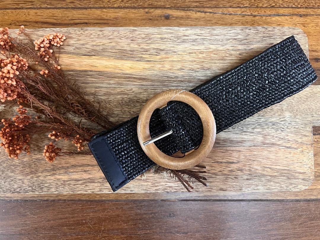 Clover Stretch Waist Belt Black