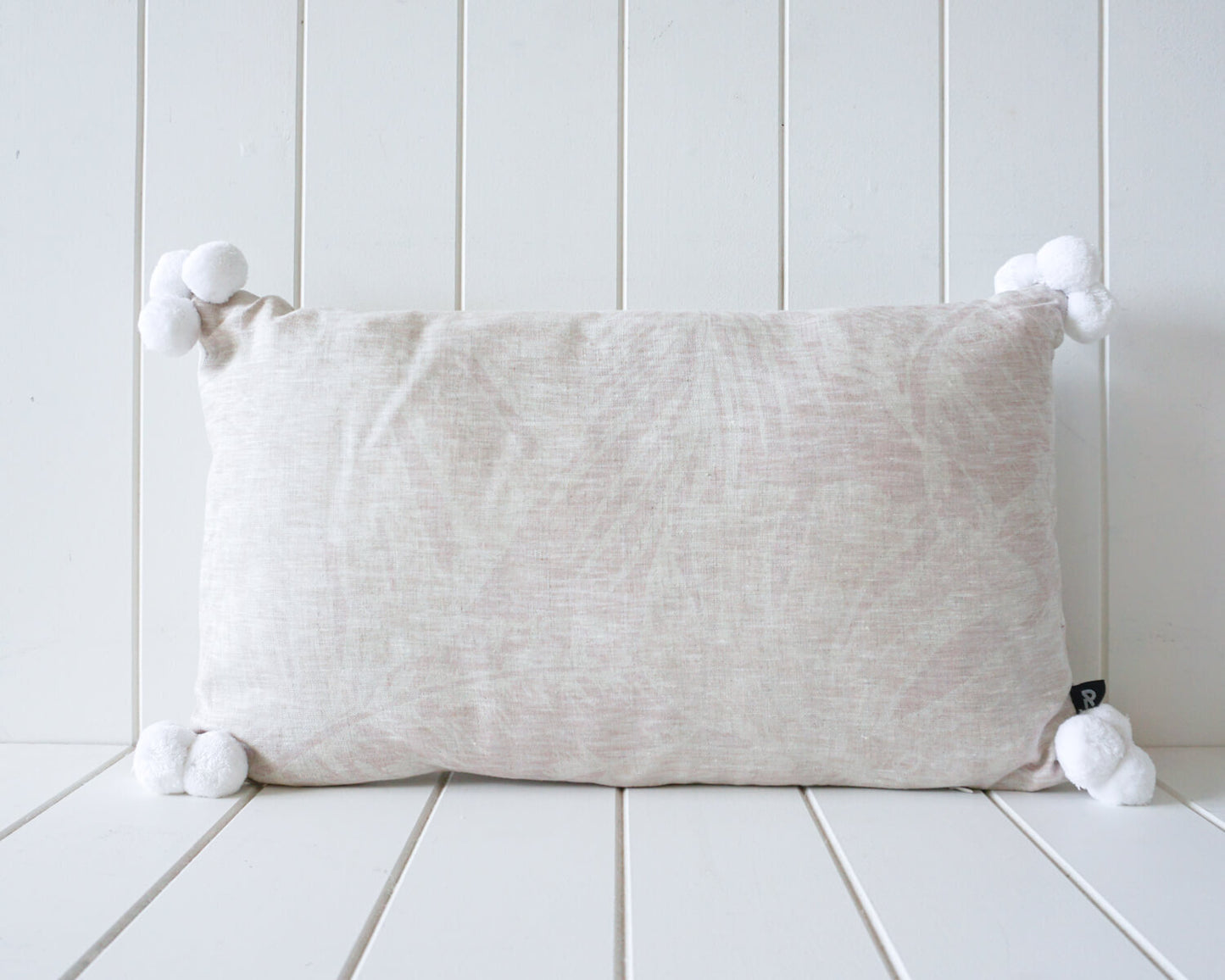 Pom Pom Indoor Cushion - Montera-Natural - 50x30cm