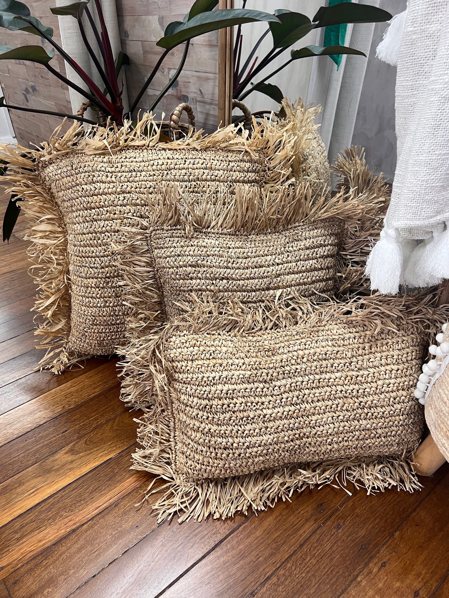 Mahana Raffia Cushion 40x40cm