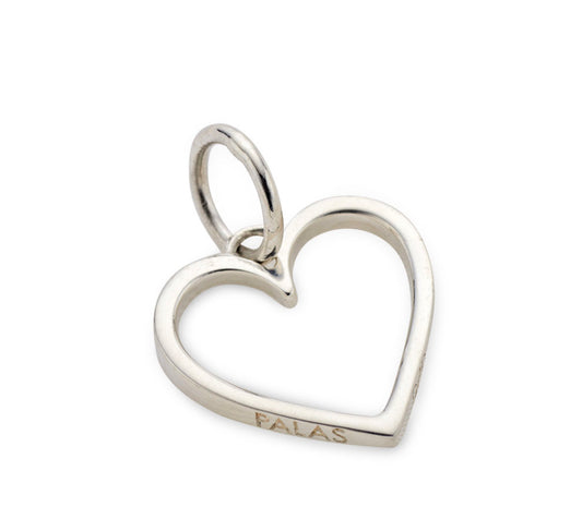 Silver Open Heart Charm